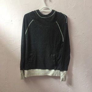 Gothic Big Hood charcoal and white Hoodie